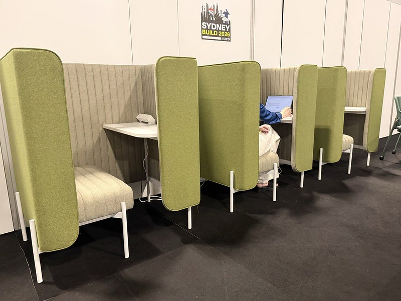 Lightspace's Klontag booths at LaunchPOD's Sydney Build Coworking Space.